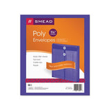 Poly String & Button Interoffice Envelopes, String & Button Closure, 9.75 X 11.63, Transparent Purple, 5-pack