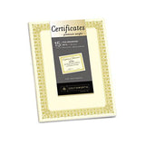 Premium Certificates, Ivory , Fleur Gold Foil Border, 66 Lb, 8.5 X 11, 15-pack