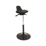 Pneumatic Sit-stand Stool, Black Seat-black Back, Black Base
