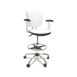 Lab And Healthcare Seating, 28" Seat Height, Supports Up To 300 Lbs., White Seat-white Back, Chrome Base