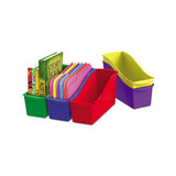 Interlocking Book Bins, 4.75" X 12.63" X 7", Assorted Colors, 5-pack