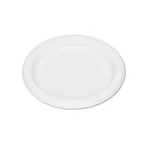 Plastic Dinnerware, Plates, 7" Dia, White, 125-pack