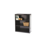 Metal Bookcase, Three-shelf, 34-1-2w X 13-1-2d X 40h, Black
