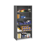 Closed Commercial Steel Shelving, Six-shelf, 36w X 18d X 75h, Medium Gray