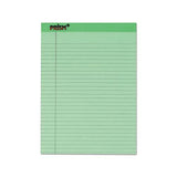 Prism + Colored Writing Pad, Wide-legal Rule, 8.5 X 11.75, Green, 50 Sheets, 12-pack