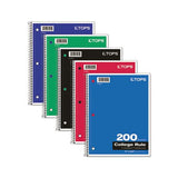 Coil-lock Wirebound Notebooks, 5 Subjects, Medium-college Rule, Assorted Color Covers, 11 X 8.5, 200 Sheets