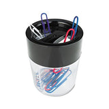 Magnetic Clip Dispenser, Two Compartments, Plastic, 2 1-2 X 2 1-2 X 3