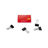 Binder Clips, Small, Black-silver, Dozen