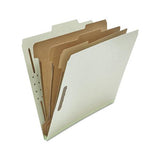 Eight-section Pressboard Classification Folders, 3 Dividers, Letter Size, Gray, 10-box