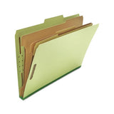 Eight-section Pressboard Classification Folders, 3 Dividers, Legal Size, Green, 10-box