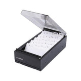 Business Card File, Metal-plastic, 4 1-4 X 8 1-4 X 2 1-2, Black