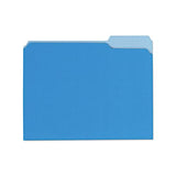 Interior File Folders, 1-3-cut Tabs, Letter Size, Blue, 100-box