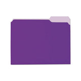 Interior File Folders, 1-3-cut Tabs, Letter Size, Violet, 100-box