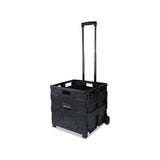 Collapsible Mobile Storage Crate, 18 1-4 X 15 X 18 1-4 To 39 3-8, Black