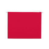 Deluxe Bright Color Hanging File Folders, Letter Size, 1-5-cut Tab, Red, 25-box