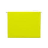 Deluxe Bright Color Hanging File Folders, Letter Size, 1-5-cut Tab, Yellow, 25-box
