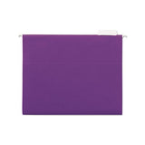 Deluxe Bright Color Hanging File Folders, Letter Size, 1-5-cut Tab, Violet, 25-box