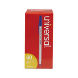 Stick Ballpoint Pen Value Pack, Medium 1mm, Blue Ink, Gray Barrel, 60-pack