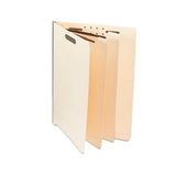 Six-section Manila End Tab Classification Folders, 2 Dividers, Letter Size, Manila, 10-box
