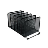 Deluxe Mesh Stacking Sorter, 5 Sections, Letter To Legal Size Files, 14.63" X 8.13" X 7.5", Black