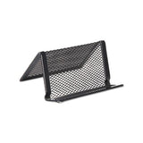 Mesh Metal Business Card Holder, 50 2 1-4 X 4 Cards, Black