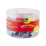 Emoji Themed Binder Clips In Dispenser Tub, Medium, Assorted Colors, 42-pack