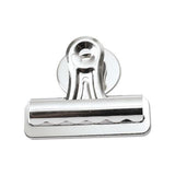 Bulldog Magnetic Clips, Medium, Nickel-plated, 12-pack
