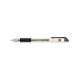 Comfort Grip Stick Gel Pen, Medium 0.7mm, Black Ink, Clear Barrel, Dozen