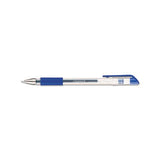Comfort Grip Stick Gel Pen, Medium 0.7mm, Blue Ink, Clear Barrel, Dozen