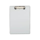 Plastic Brushed Aluminum Clipboard, Portrait, 1-2" Capacity, 8 1-2 X 11