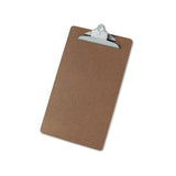 Hardboard Clipboard, 1" Capacity, Holds 8 1-2 X 14, Brown