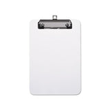 Plastic Clipboard With Low Profile Clip, 1-2" Capacity, Holds 5 X 8, Clear