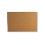 Bulletin Board, Natural Cork, 36 X 24, Satin-finished Aluminum Frame