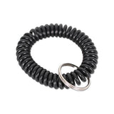 Wrist Coil Plus Key Ring, Plastic, Black, 6-pack
