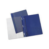 Plastic Cover, Tang Clip, Letter, 1-2" Capacity, Clear-dark Blue, 25-box