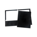 Laminated Two-pocket Folder, Cardboard Paper, Black, 11 X 8 1-2, 25-pack
