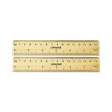 Flat Wood Ruler, Standard-metric, 6"