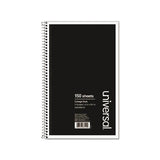 Wirebound Notebook, 3 Subjects, Medium-college Rule, Black Cover, 9.5 X 6, 120 Sheets