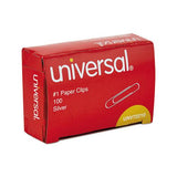 Paper Clips, Small (no. 1), Silver, 100 Clips-box, 10 Boxes-pack, 12 Packs-carton