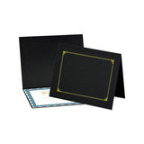 Certificate-document Cover, 8 1-2 X 11 - 8 X 10 - A4, Black, 6-pk