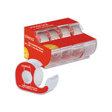 Invisible Tape With Handheld Dispenser, 1" Core, 0.75" X 25 Ft, Clear, 4-pack