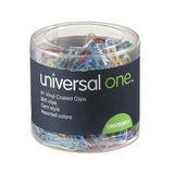 Plastic-coated Paper Clips, Small (no. 1), Assorted Colors, 500-pack