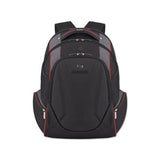 Launch Laptop Backpack, 17.3", 12 1-2 X 8 X 19 1-2, Black-gray-red