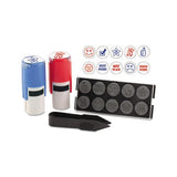 Stamp-ever Stamp, Self-inking With 10 Dies, 5-8", Blue-red