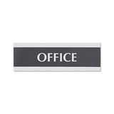 Century Series Office Sign, Office, 9 X 3, Black-silver
