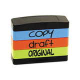 Stack Stamp, Copy, Draft, Original, 1 13-16 X 5-8, Assorted Fluorescent Ink