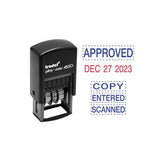 Economy 5-in-1 Micro Date Stamp, Self-inking, 0.75 X 1, Blue-red