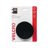 Sticky-back Fasteners With Dispenser, Removable Adhesive, 0.75" X 5 Ft, Black