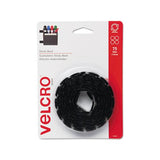 Sticky-back Fasteners, Removable Adhesive, 0.63" Dia, Black, 75-pack