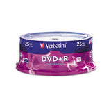 Dvd+r Discs, 4.7gb, 16x, Spindle, Silver, 25-pack